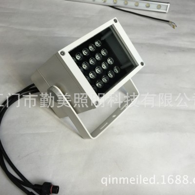 工厂直销LED24W外控RGB全彩DMX512方形投光灯/跑动追光防水射灯