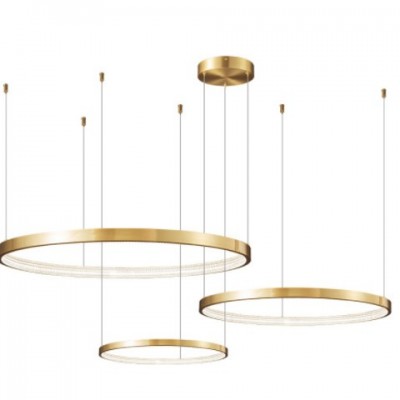 北欧客厅吊灯极简全铜灯具现代简约轻奢设计师圆环创意大厅餐厅灯