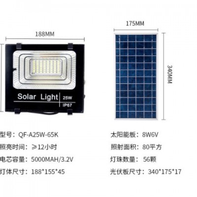 太阳能投光灯户外庭院灯农村防水路灯智能感应照明灯室内家用壁灯