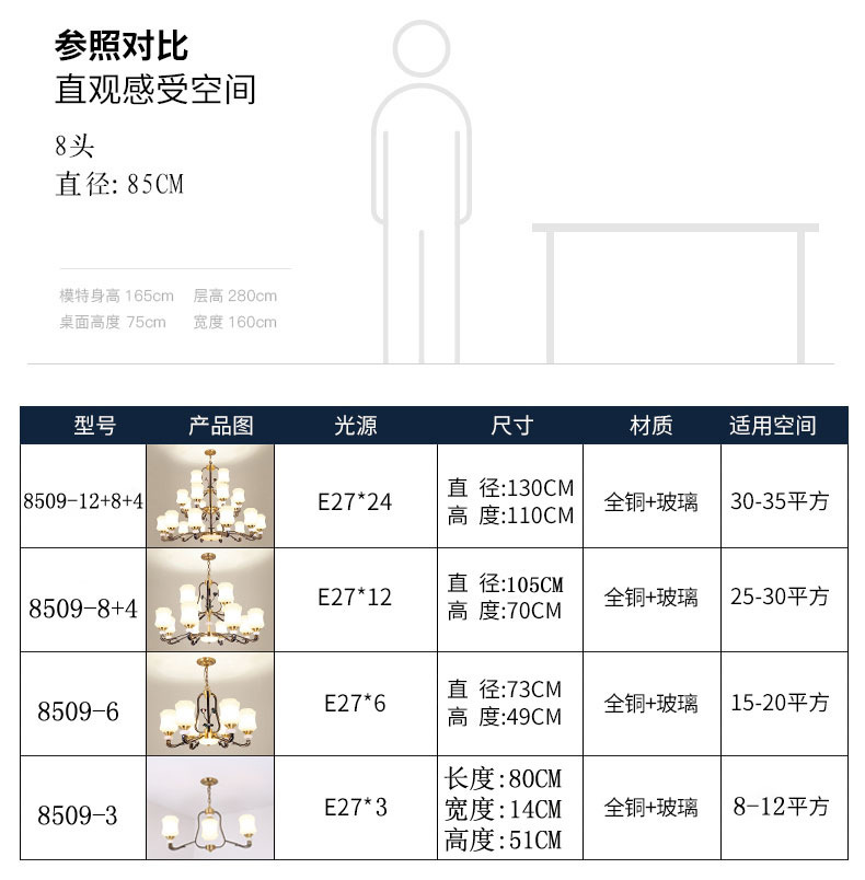 品牌厂家直销新中式全铜客厅吸顶吊灯现代简约大气家用灯高端灯具示例图13