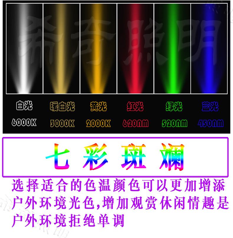 广告射灯亮化工程led投光灯50W 绿化园林照树灯外墙投射灯示例图6