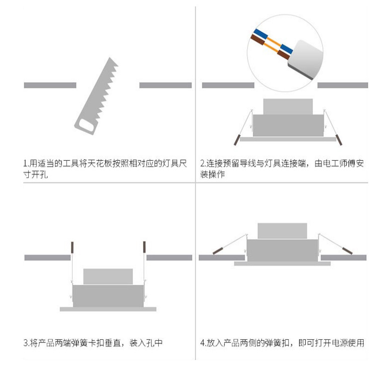 酒店商场防雾led筒灯3w5w7w12w18w工程射灯LED面板灯哑白天花灯示例图24