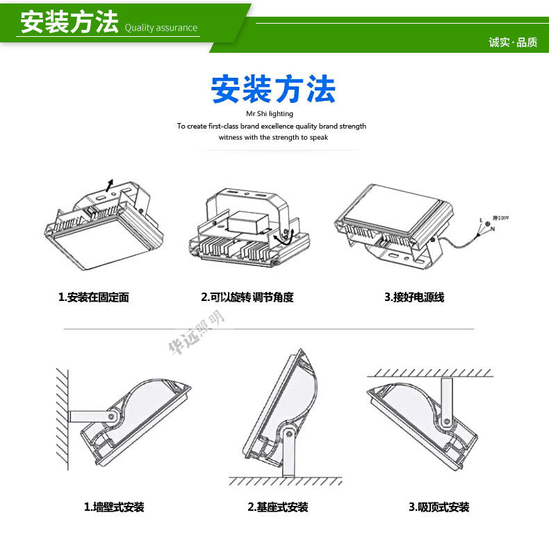 LED投光灯 泛光灯 投射灯10W20W30W50W70W80W100W150W 射灯 投光示例图15