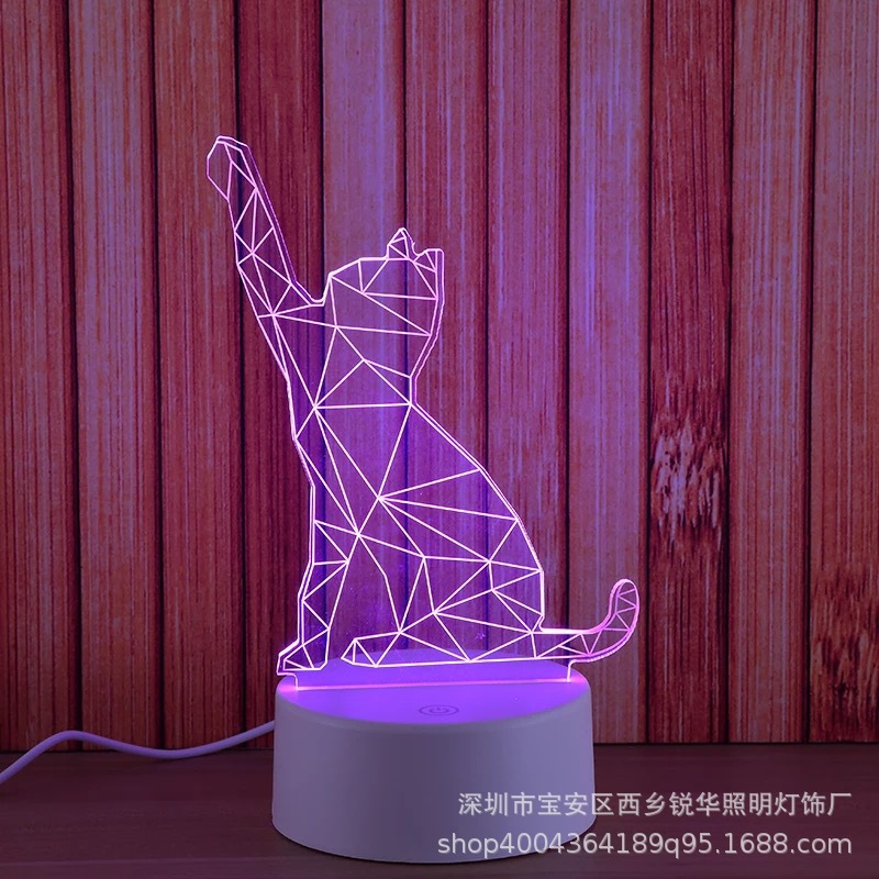 七彩渐变的小猪佩奇  3D台灯led创意礼品支持定制图案专业出口示例图3