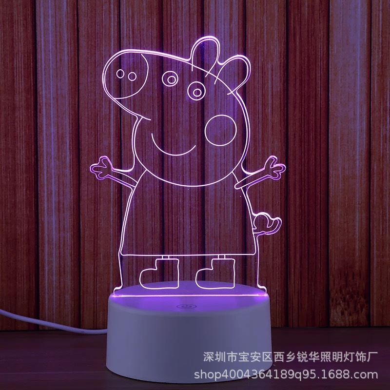 七彩渐变的3D台灯 led小夜灯创意个性礼品支持定制图案专业出口示例图15