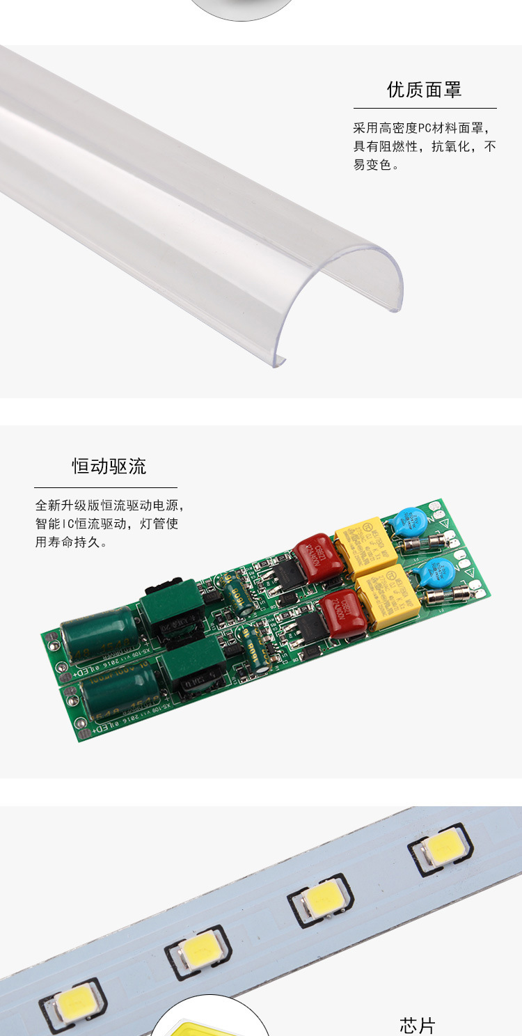 爱德视LED灯管T8一体化1.2米20W家用商业办公工厂照明通用型超亮示例图8