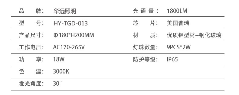 厂家直销 户外照明LED投光灯 18W投射灯 工程庭院景观亮化聚光灯示例图5