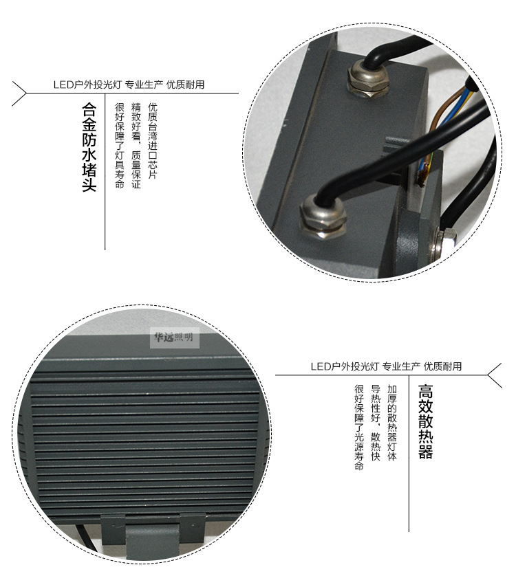 LED投光灯 隧道灯12W泛光灯户外防水 厂家直销货源示例图13