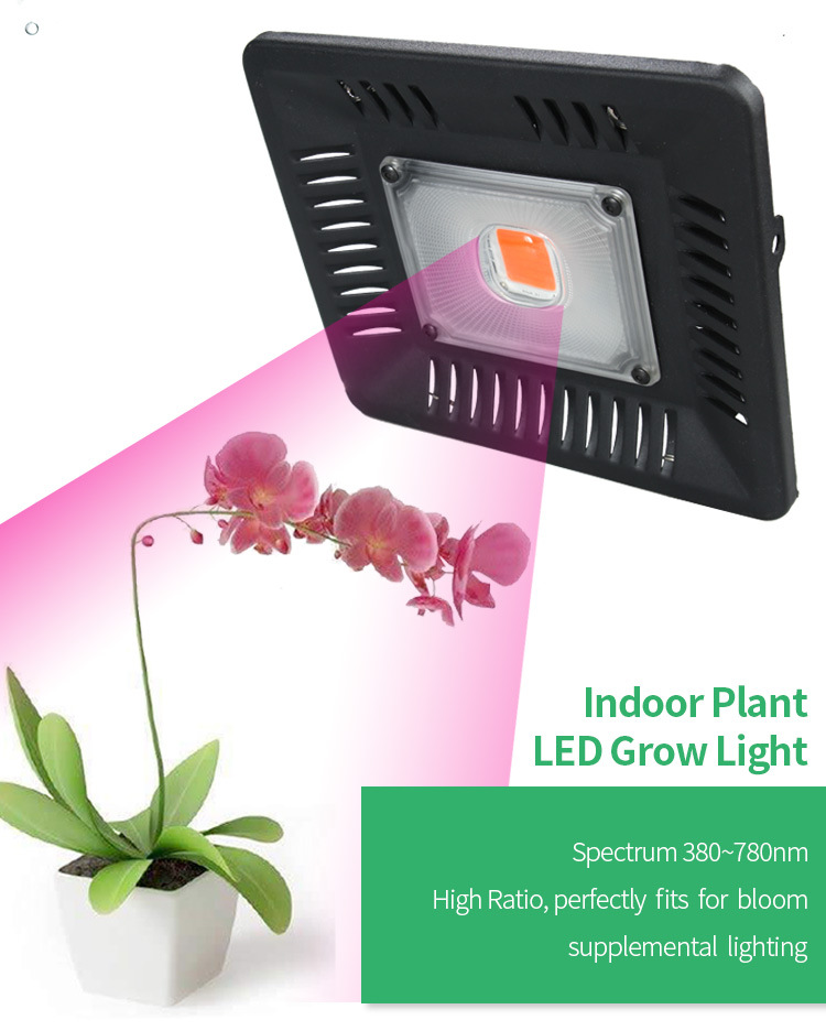 超薄植物灯 110v Led 全光谱COB 防水花卉蔬菜地下室 投光灯 吊装示例图12