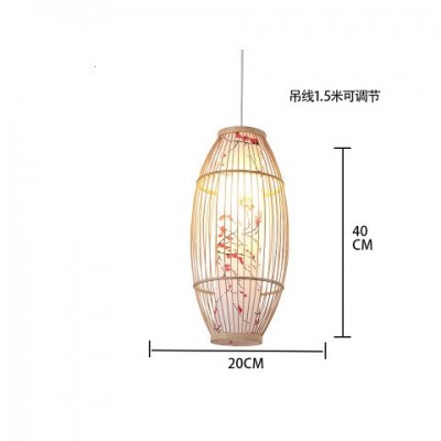 新中式餐厅竹艺灯具创意个性吧台饭店走廊艺术竹编装饰禅意吊灯