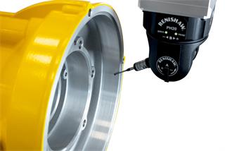 OPTiMUM™ diamond stylus scanning an aluminium Rotork pump housing